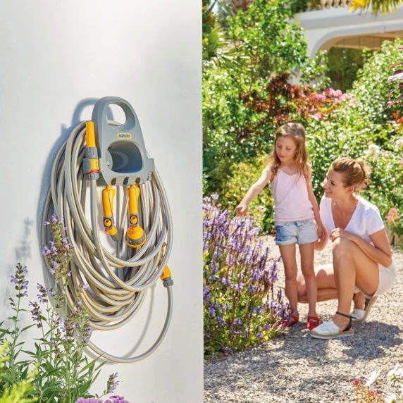 Hozelock Hose Hanger With 20m Of Hose And Fittings - 2364 1 Hozelock Hose Hanger With 20m Of Hose And Fittings - 2364