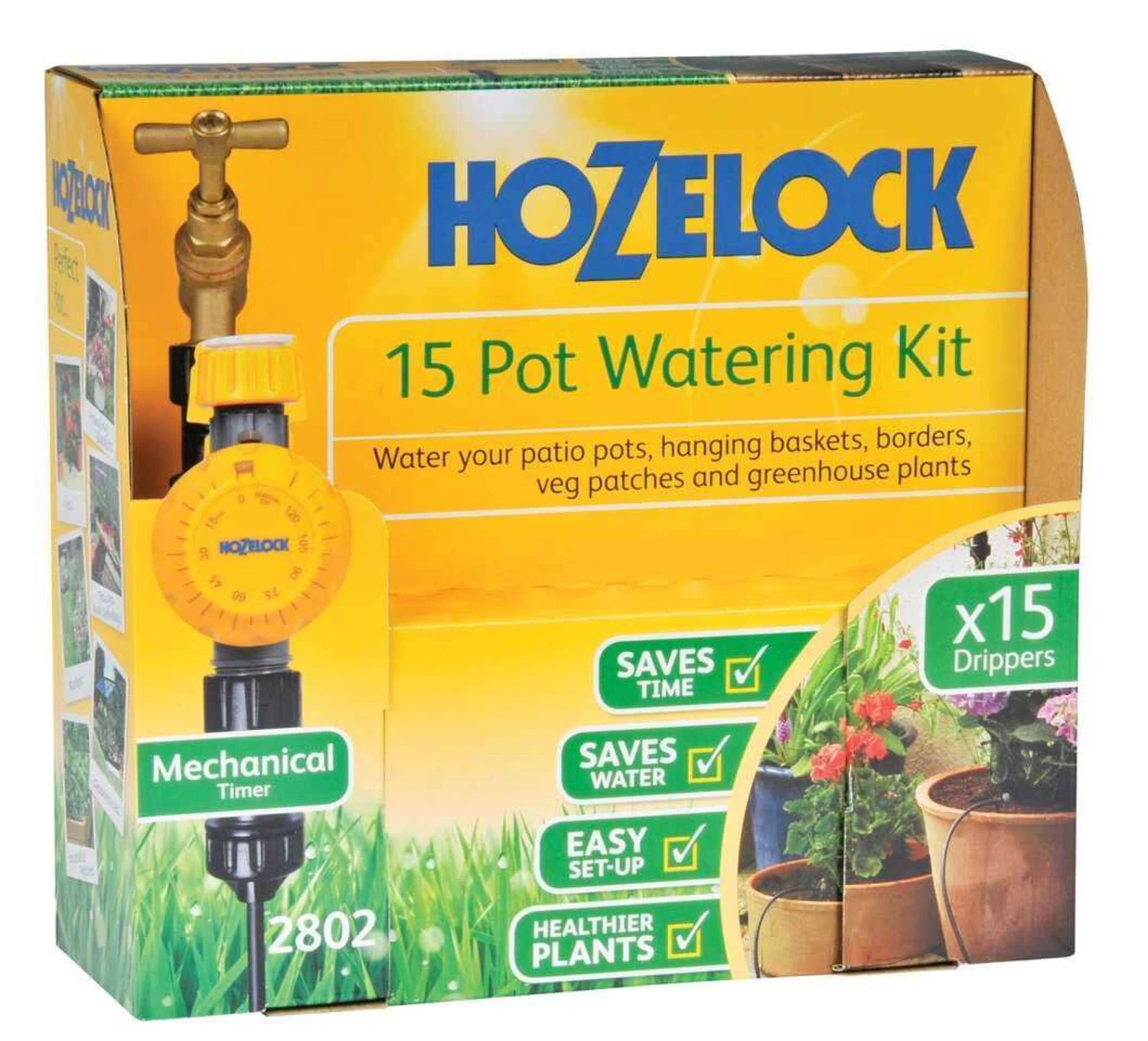 Hozelock 15 Pot Watering Kit With Mechanical Timer 2802 1 Hozelock 15 Pot Watering Kit With Mechanical Timer 2802