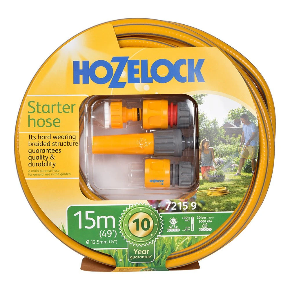 Hozelock 15m Hose Starter Set - 7215P 1 Hozelock 15m Hose Starter Set - 7215P