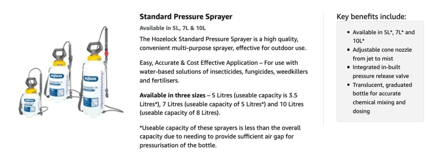 Hozelock Standard 5l Pressure Sprayer 4230 + Weedkiller Cone 5 Hozelock Standard 5l Pressure Sprayer 4230 + Weedkiller Cone - Image 5